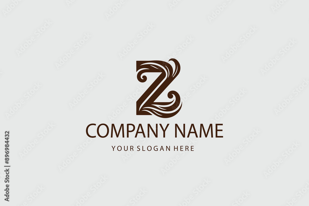 Fototapeta premium Monogram Letter Z Geometric Square Business Company Stock Vector Logo Design Template