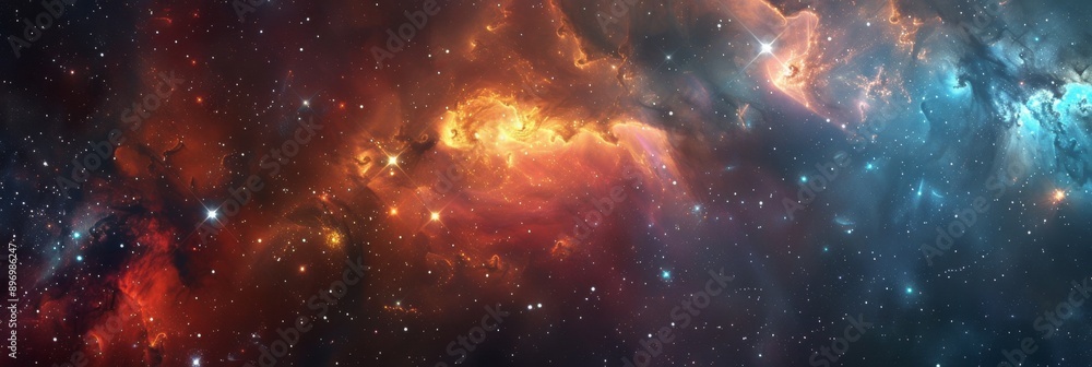 Obraz premium Universe abstract background, colorful space galaxy clouds nebula, stary cosmos, universe wallpaper