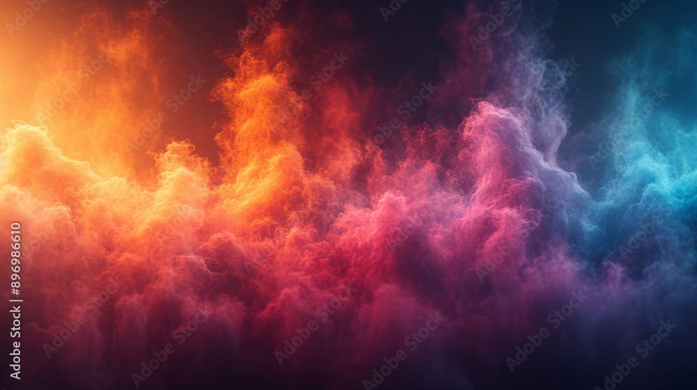 Colorful smoke cloud with gradient lighting Colorful smoke cloud with gradient lighting