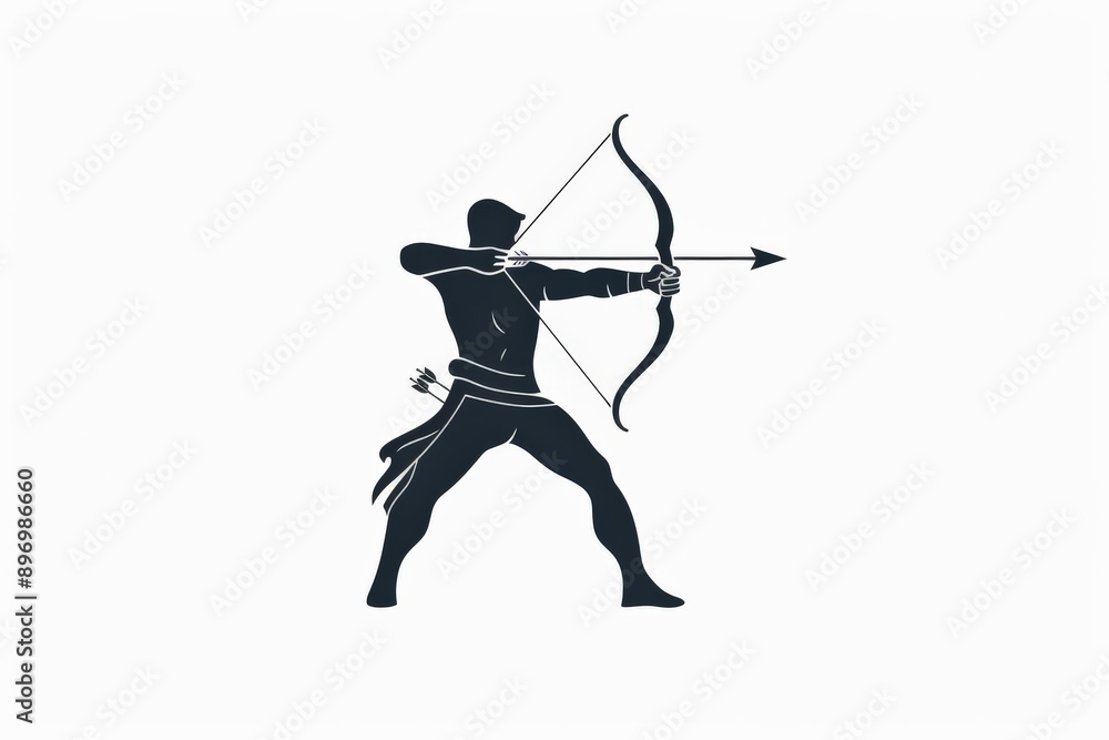 A focused archer's silhouette, drawing the bowstring taut with an arrow aimed, the figure highlights the precision, control, and physical prowess required in archery. A focused archer's silhouette, drawing the bowstring taut with an arrow aimed, the figure highlights the precision, control, and physical prowess required in archery.