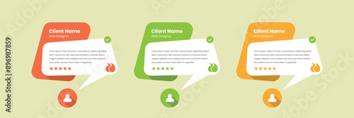 Modern professional client testimonial and customer review template design