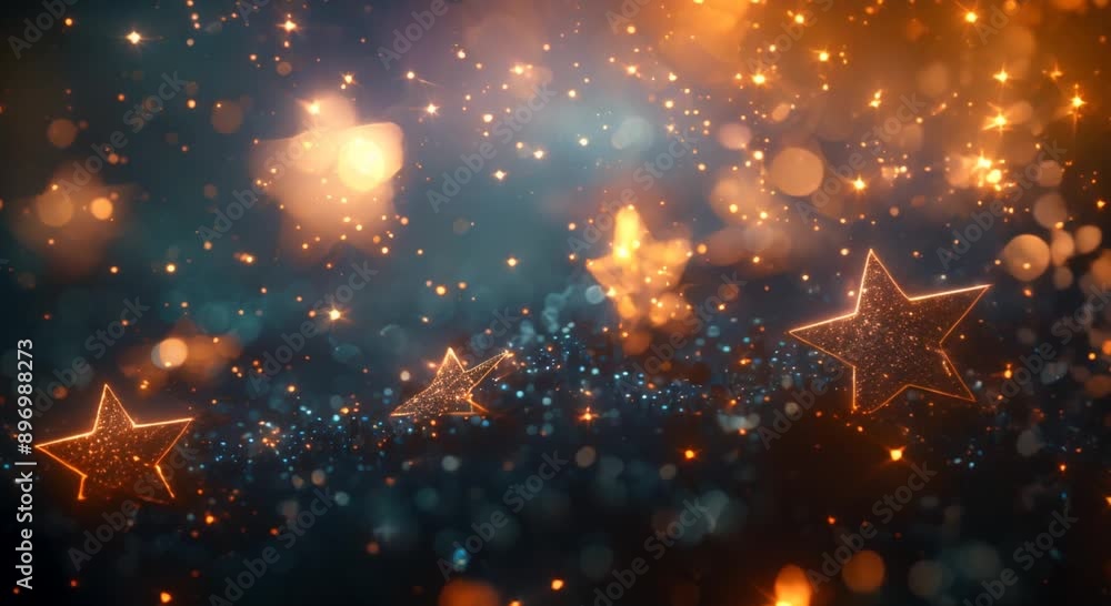 A simple, minimalist visualization of customer feedback stars lighting up A simple, minimalist visualization of customer feedback stars lighting up