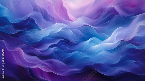 Wallpaper Mural Abstract gradient waves in blue and purple Torontodigital.ca