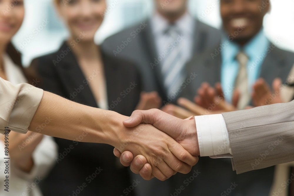 Close-up of a group of business people shaking hands after a successful meeting, expressions of satisfaction, corporate setting, Portrait half-body, hyper-realistic, high detail, photorealistic, Close-up of a group of business people shaking hands after a successful meeting, expressions of satisfaction, corporate setting, Portrait half-body, hyper-realistic, high detail, photorealistic,