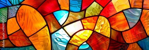 Abstract stained glass window mosaic background, Bright colors, colorful. Architectural decor