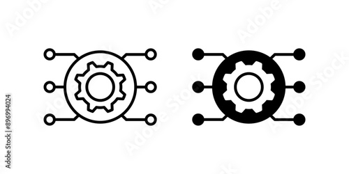configure network glyph flat vector icon set color editable