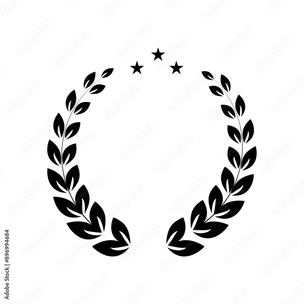 Laurel wreath icon with stars Laurel wreath icon with stars