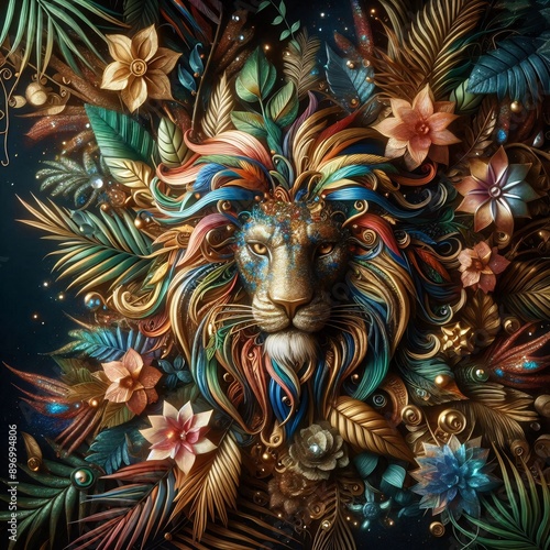 Wallpaper Mural sparkling and flashy luxury animal festival mask
 Torontodigital.ca