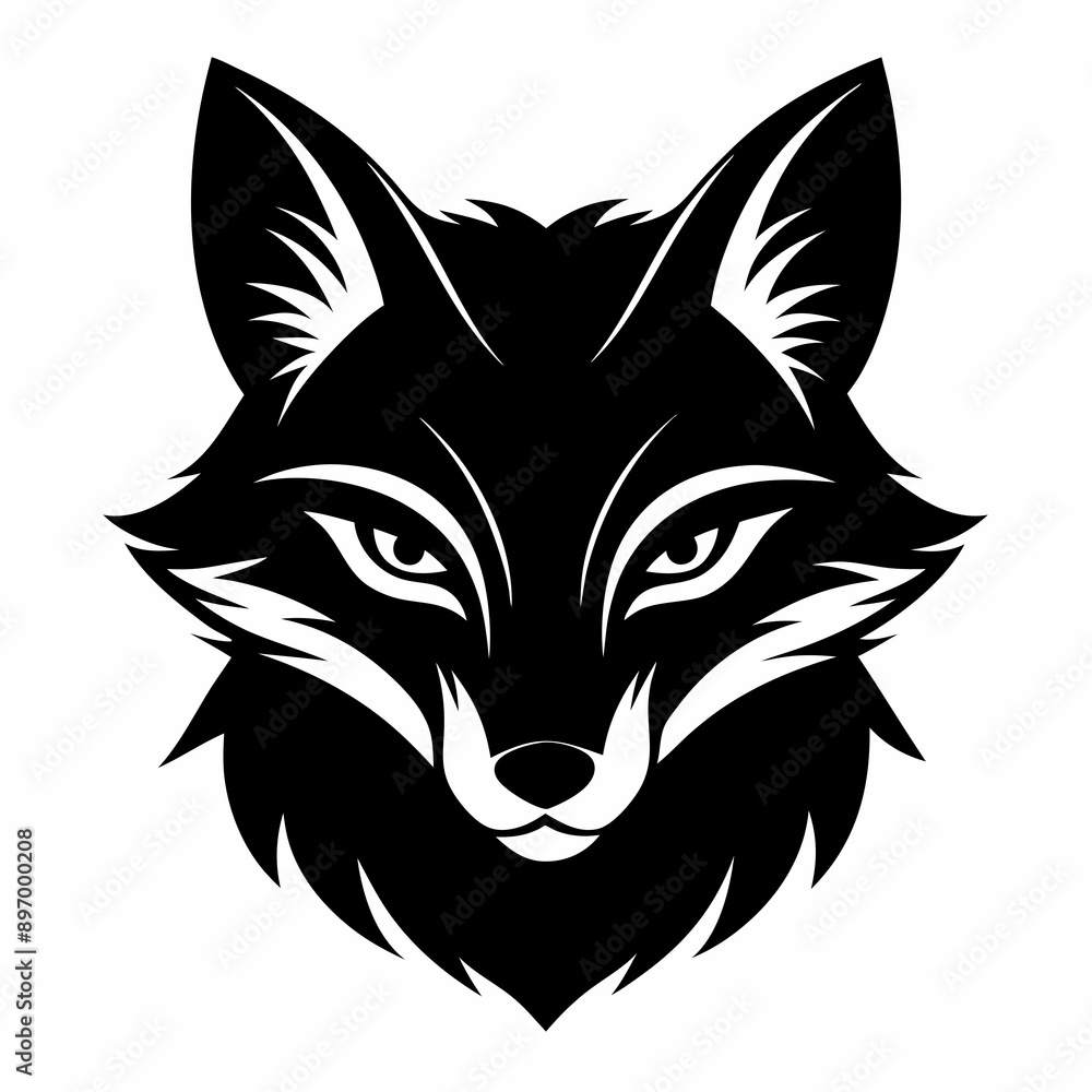 Fox head icon black silhouette vector illustration Fox head icon black silhouette vector illustration