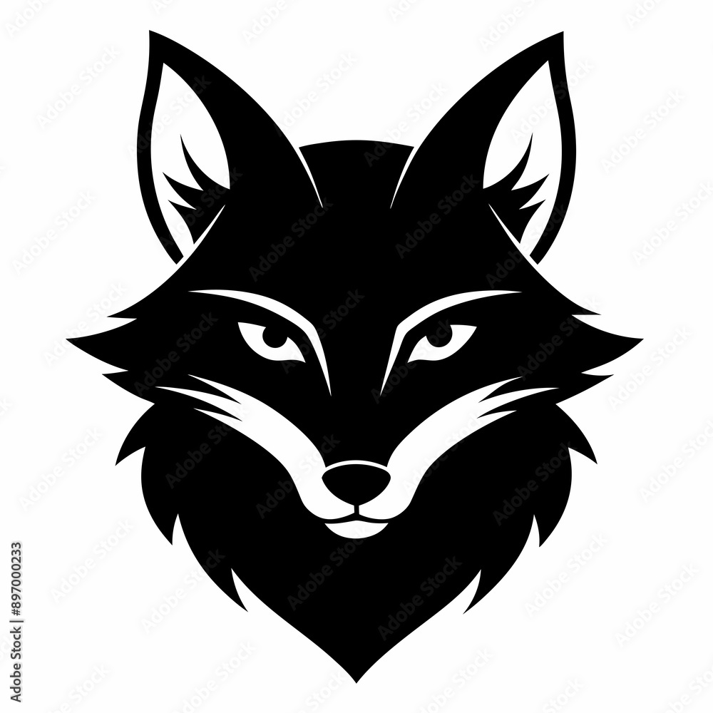 Fox head icon black silhouette vector illustration Fox head icon black silhouette vector illustration