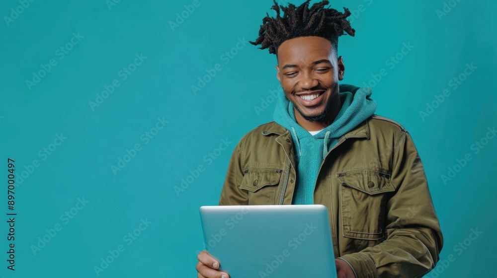 The man using a laptop The man using a laptop