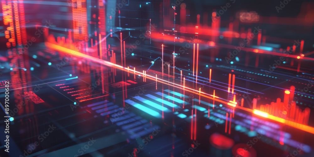 Obraz premium data analysis with charts and data points.