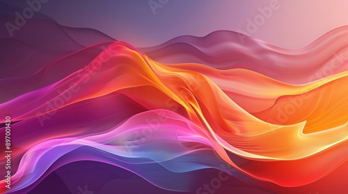 A vector illustration featuring an abstract background with wave gradient shapes, perfect for designing advertisements, banners, or cover pages. This design incorporates smooth color gradients 