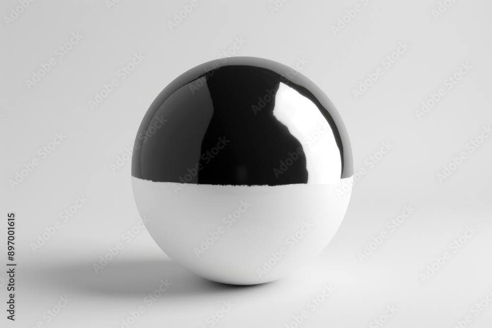 A spherical artwork with a striking black and white monochrome design. 3D rendering creates a modern, minimalist piece suitable for interior decoration as a unique decorative item. A spherical artwork with a striking black and white monochrome design. 3D rendering creates a modern, minimalist piece suitable for interior decoration as a unique decorative item.