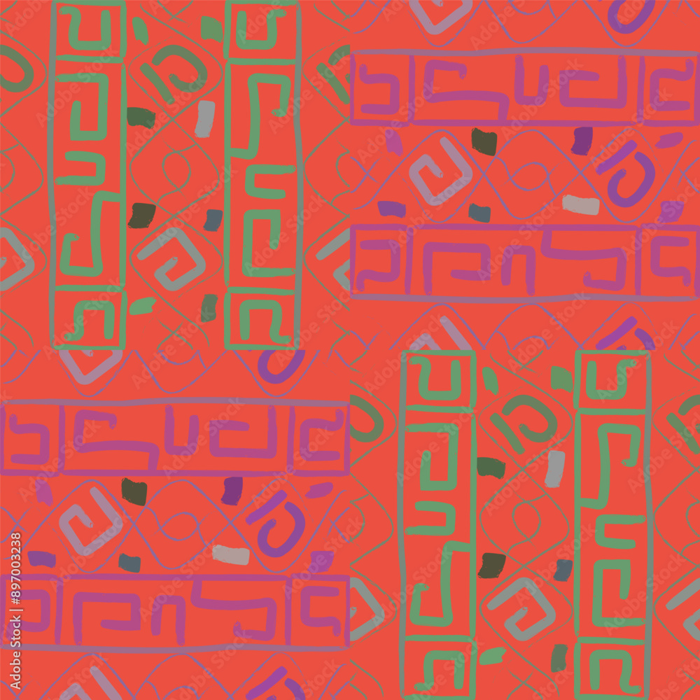 Ethnic Geometric Symmetry seamless Pattern Ethnic Geometric Symmetry seamless Pattern