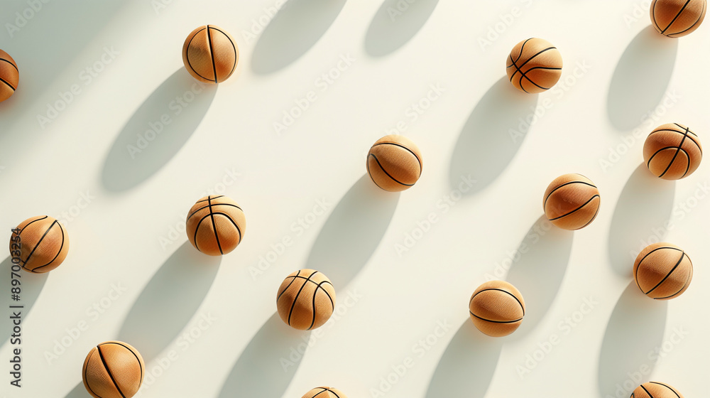 Basket balls pattern with shadows Basket balls pattern with shadows