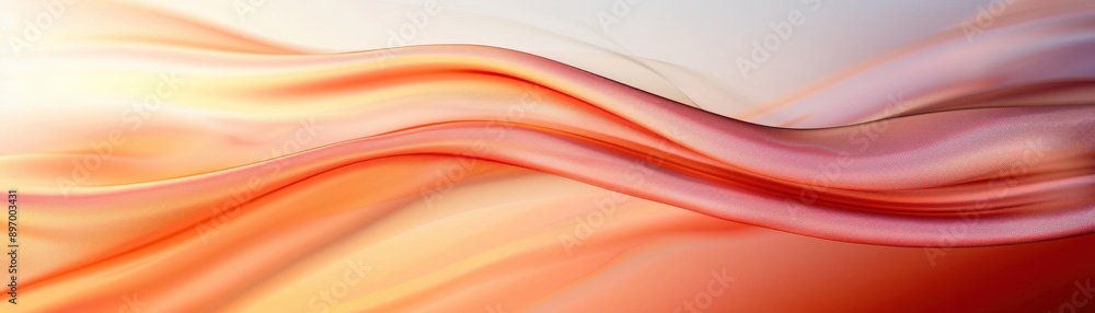 A long orange ribbon with a white background A long orange ribbon with a white background