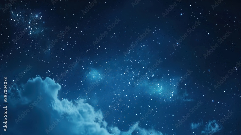 Obraz premium Starry Night Sky With Clouds