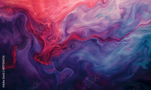 Abstract Red and Purple Smoke Art , Generative AI