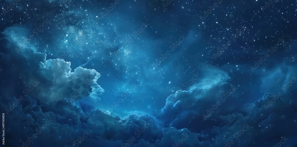Starry Night Sky with Clouds Starry Night Sky with Clouds