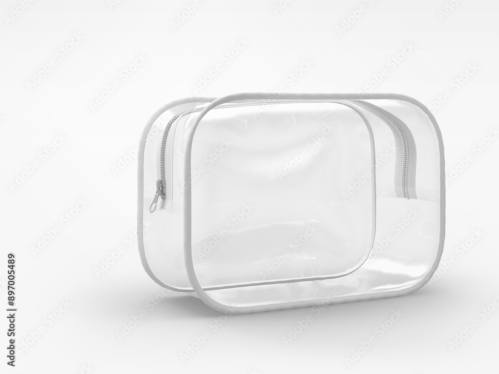 Transparent Cosmetic Bag Waterproof Airport Travel Cosmetic Toiletry Pouch Bath accessories, toilet bag, on white background