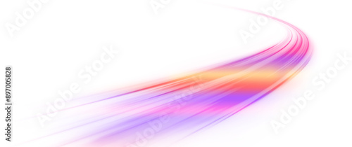 Sport car is made of polygons, lines and connected dots. Racing cars dynamic flash effects city road with long exposure night ligh. Vector PNG glitter light fire flare trace.	
