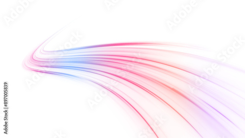 Luminous green neon waves PNG. Colored shiny sparks of spiral wave. Curved bright speed line swirls.	