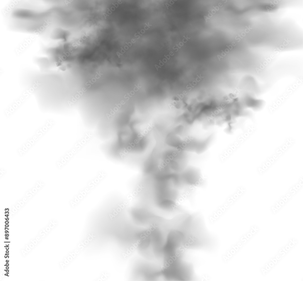 Special effect of steam, smoke, fog, clouds. Abstract gas on transparent background, vapor machine steam or explosion dust, dry ice effect, condensation, fume. Vector PNG illustration.	
