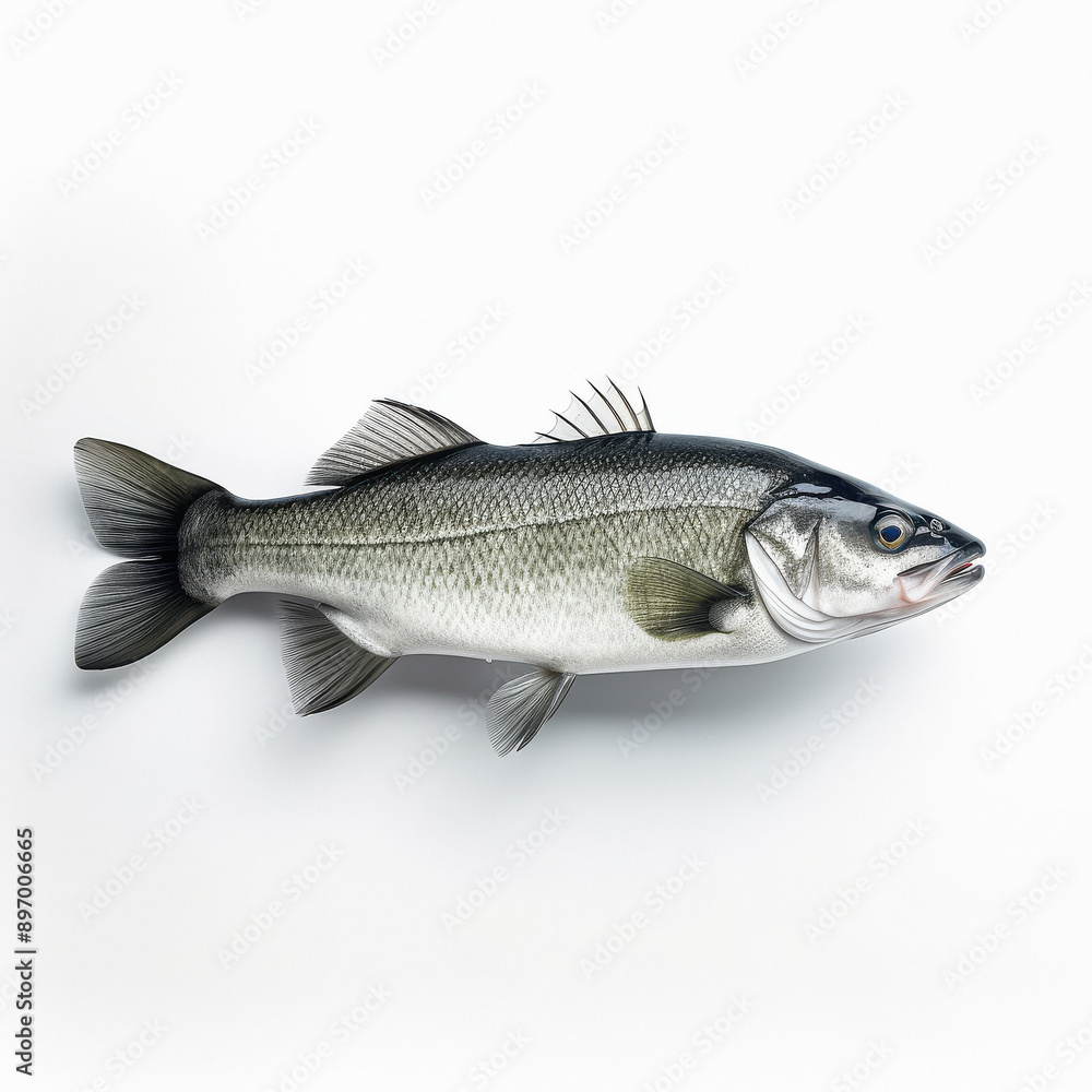 a bass fish on a white background a bass fish on a white background