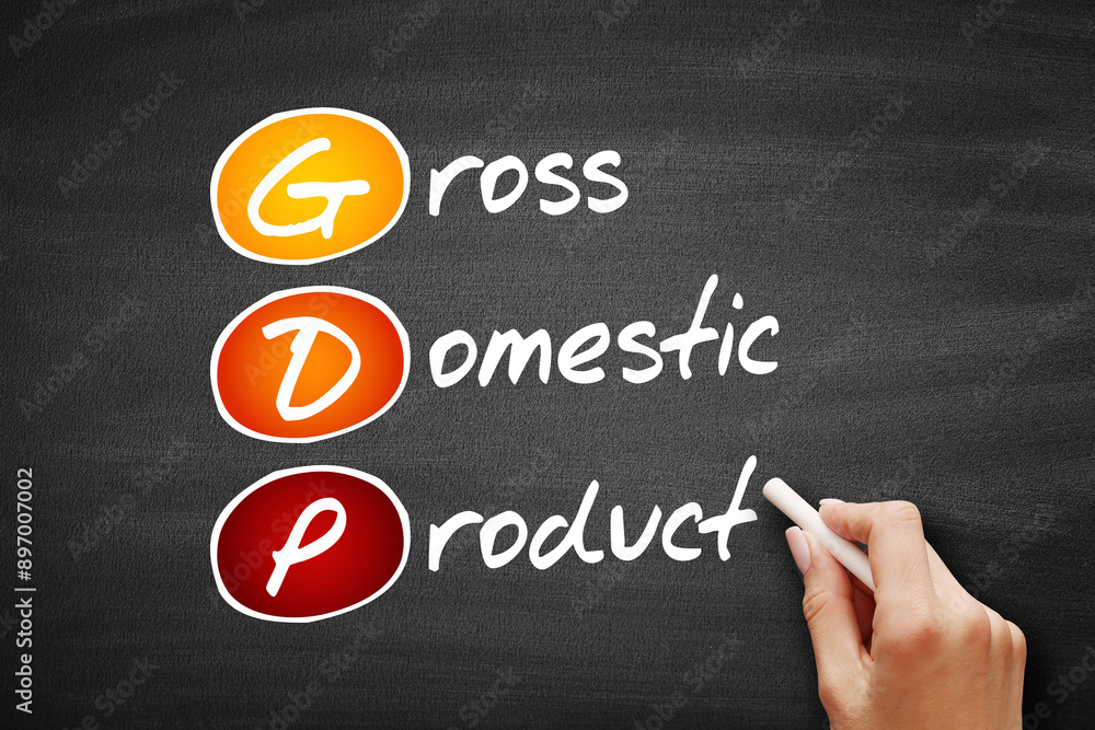 GDP - Gross domestic product acronym, business concept on blackboard GDP - Gross domestic product acronym, business concept on blackboard