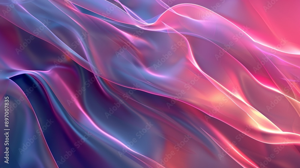 Obraz premium Abstract background forming wavy and flowing pink and blue shapes, ideal for websites and presentations