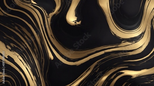 Abstract marbleized Black creative colors Beautiful paint with the addition of gold effect background photo