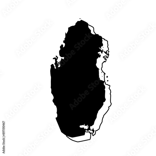 High detailed vector map - Qatar
