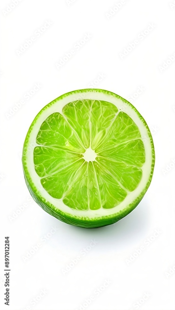 A sliced lime on the white bacground isolated A sliced lime on the white bacground isolated