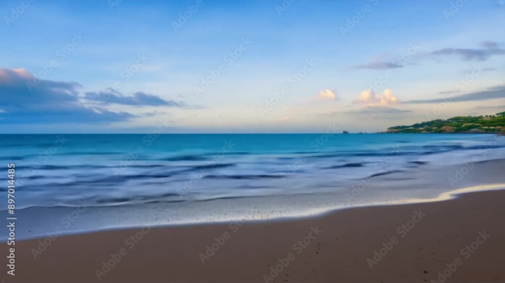 Timelapse sea on the beach in beautiful sky. Ai Footage. Timelapse sea on the beach in beautiful sky. Ai Footage.