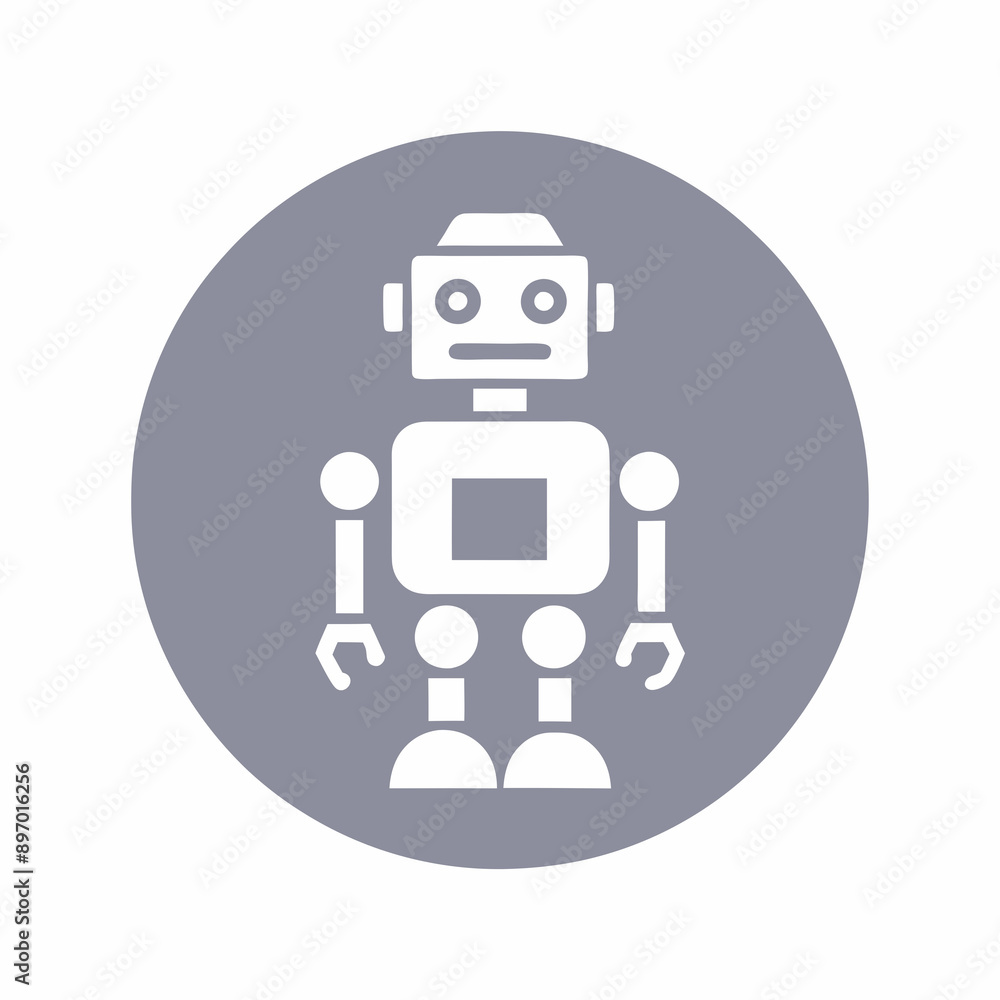 Fototapeta premium Robot vector Icon Representing Artificial Intelligence and Automation