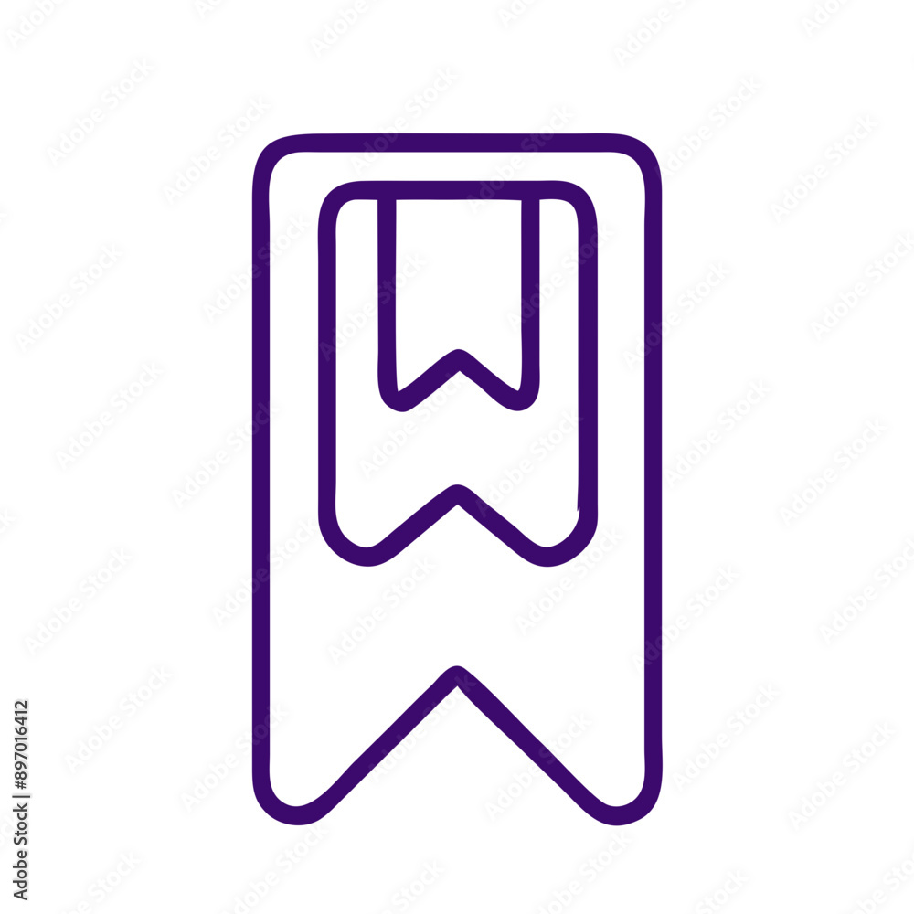 Bookmark Symbol in Purple Line Art for Digital Use Bookmark Symbol in Purple Line Art for Digital Use