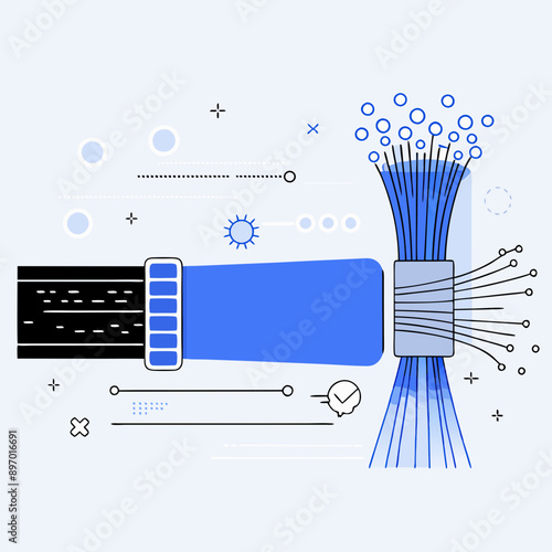 Fiber Optic Network Cable - Modern Technology Icon