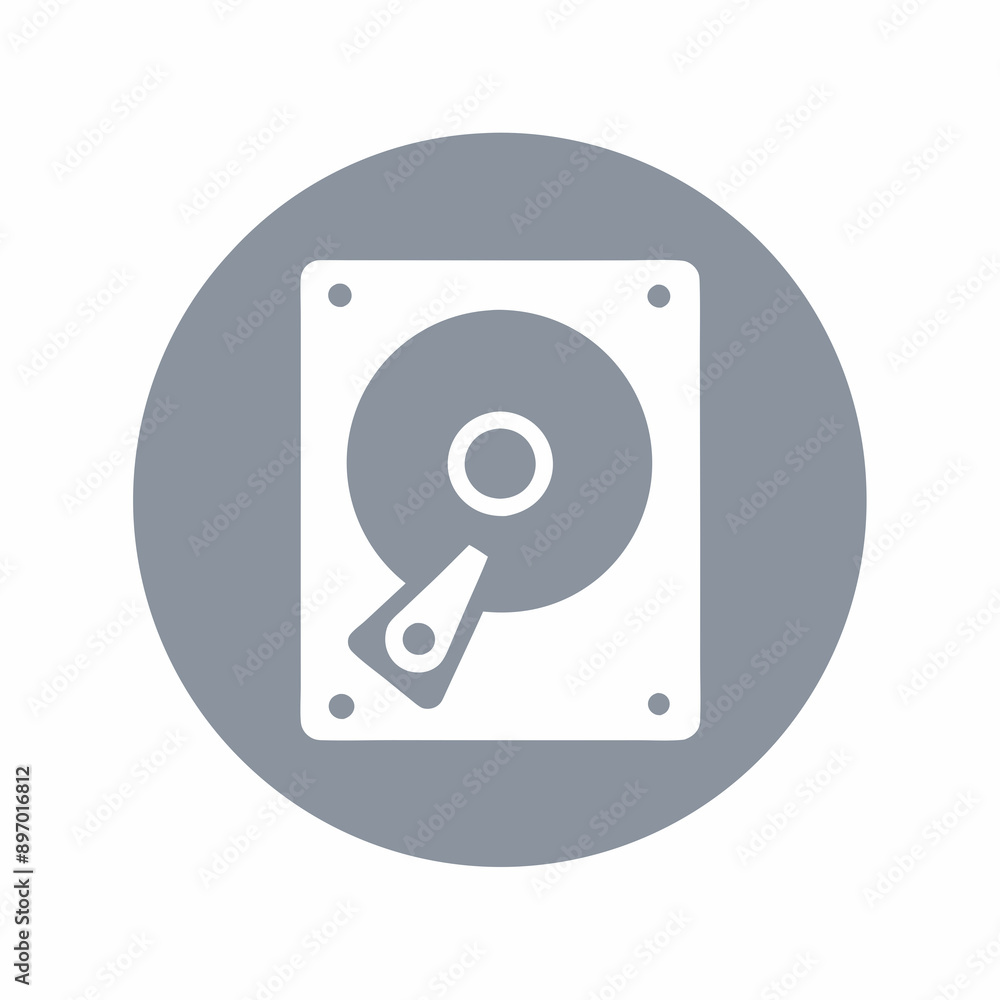Data Storage Icon Representing Hard Disk Drive Technology Data Storage Icon Representing Hard Disk Drive Technology