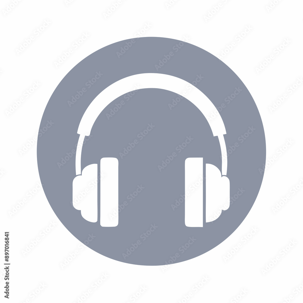Gray Headphones Icon for Audio Devices and Sound Technology Gray Headphones Icon for Audio Devices and Sound Technology