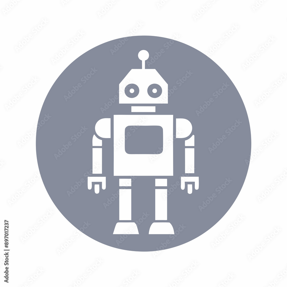 Robot Icon with Cloud Background - Advanced AI Technology and Automation Concept Robot Icon with Cloud Background - Advanced AI Technology and Automation Concept