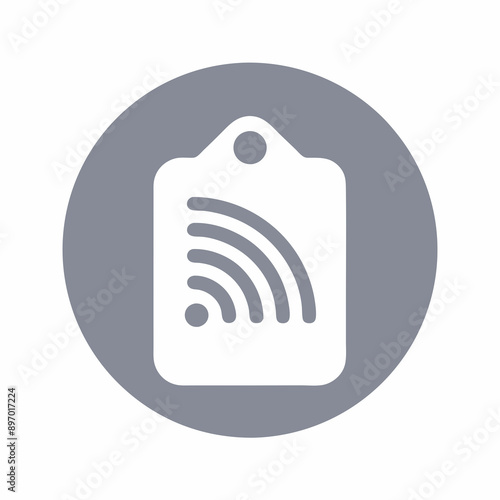 RFID Tag Icon for Advanced Contactless Data Transfer and Wireless Communication in IoT and Secure Systems
