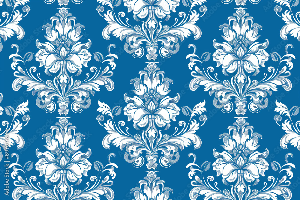White and cerulean royal pattern White and cerulean royal pattern