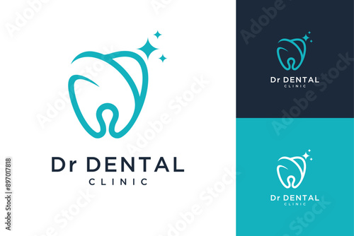 Modern and professional dental care, dentistry  tooth teeth logo design  