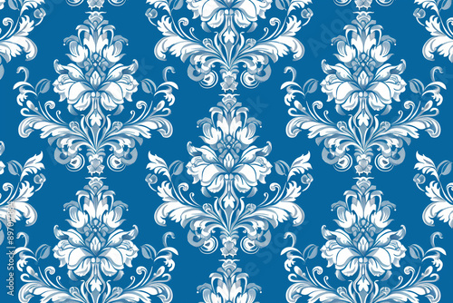 White and cerulean royal pattern