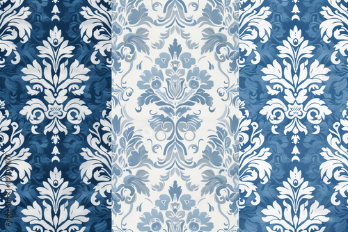 3 White and cerulean royal patterns