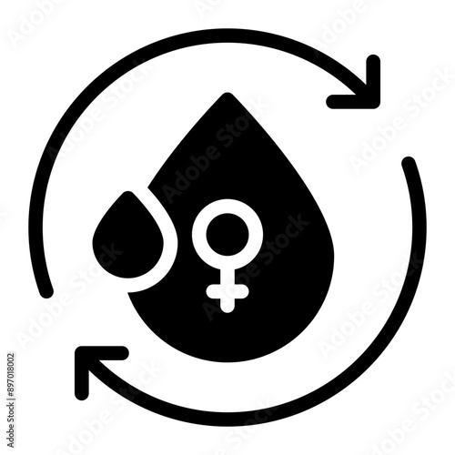 menstrual cycle glyph icon