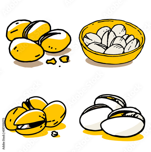 ピスタチオのシンプルイラスト