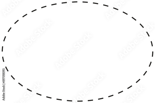 geometric oval shape element with dashed lines, concentric circle element, radiating lines of shape in prism