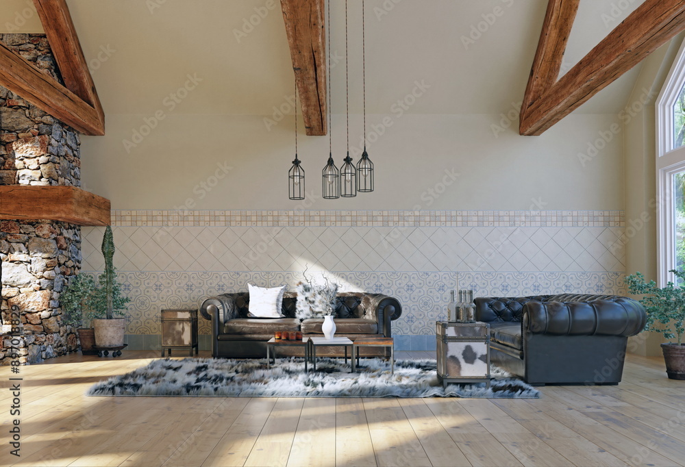 Obraz premium modern luxury house interior.